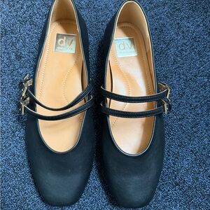 Dolce Vita Black Double-Strap Mary Jane Flats